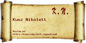 Kusz Nikolett névjegykártya