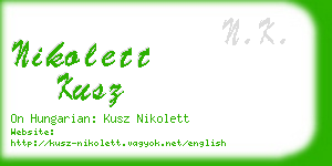 nikolett kusz business card